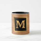 Luxus Gold Wood Modern Mit Monogramm Tasse (Zentrum)