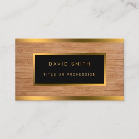 Luxus Gold Wood Modern Visitenkarte (Vorderseite)