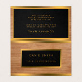 Luxus Gold Wood Modern Visitenkarten (Außenseite Aufgefaltet)