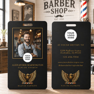 Luxus-Goldadler-Friseursalon-Friseur-Foto Ausweis