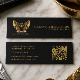 Luxus-Goldadler-Friseursalon-Logo Hairstylist Mini Visitenkarte