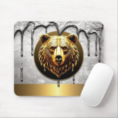Luxus-Goldbär-Emblem Metall-Stil 🐻 Mousepad (Mit Mouse)