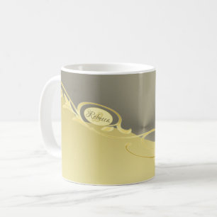 Luxus-Golddekoration auf Gold & Silber, Monogramm Kaffeetasse