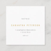 Luxus Goldeffekt Rand weiß Quadratische Visitenkarte (Rückseite)