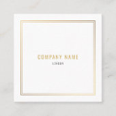 Luxus Goldeffekt Rand weiß Quadratische Visitenkarte (Vorderseite)