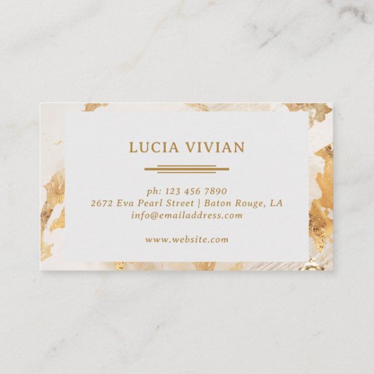 Luxus Golden Abstrakt Business Card Visitenkarte (Rückseite)