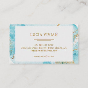 Luxus Golden Blue Lake Business Card Visitenkarte