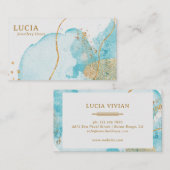 Luxus Golden Blue Lake Business Card Visitenkarte (Vorne/Hinten)
