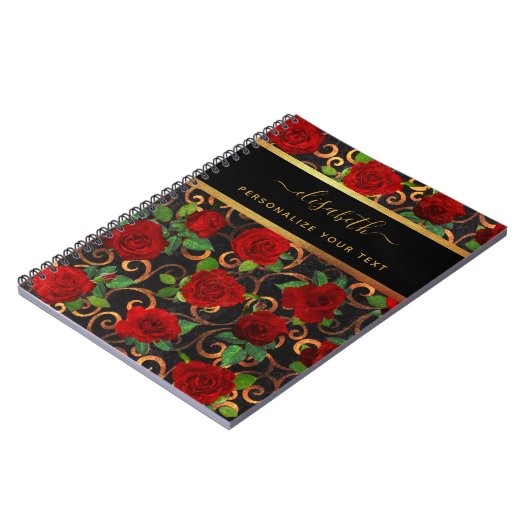 Luxus Golden Blume Elegante Elegante Eleganz Klass Notizblock (Linke Seite)