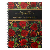 Luxus Golden Blume Elegante Elegante Eleganz Klass Notizblock (Vorderseite)