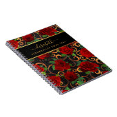 Luxus Golden Blume Elegante Elegante Eleganz Klass Notizblock (Rechte Seite)