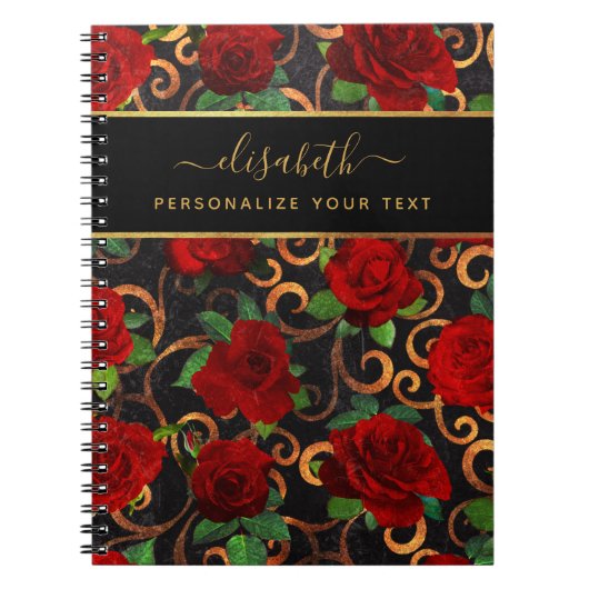 Luxus Golden Blume Elegante Elegante Eleganz Klass Notizblock (Vorderseite)