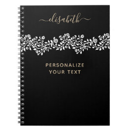 Luxus Golden Blume Elegante Elegante Eleganz Klass Notizblock