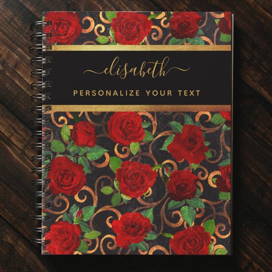 Luxus Golden Blume Elegante Elegante Eleganz Klass Notizblock