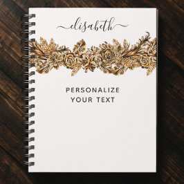 Luxus Golden Blume Elegante Elegante Eleganz Klass Notizblock