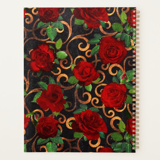 Luxus Golden Blume Elegante Elegante Eleganz Klass Planer (Rückseite)