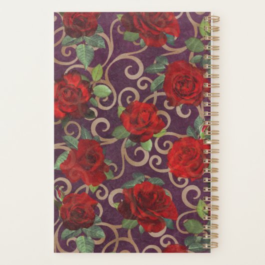 Luxus Golden Blume Elegante Elegante Eleganz Klass Planer (Rückseite)