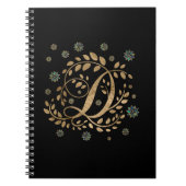 Luxus Golden Calligraphy Monogram mit Buchstabe D Notizblock (Vorderseite)