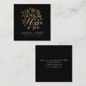 Luxus Golden Calligraphy Monogram mit Buchstabe U Quadratische Visitenkarte (Vorne/Hinten)