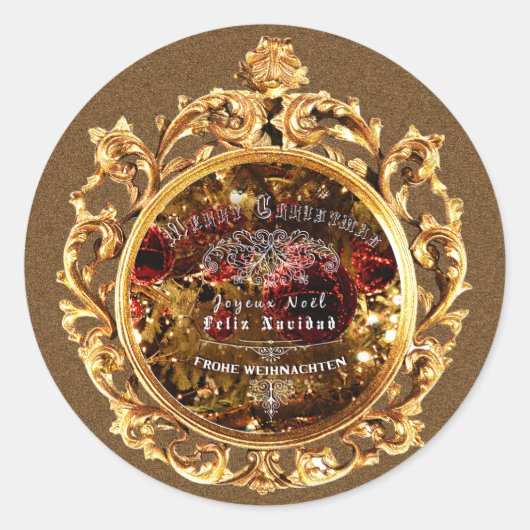 Luxus Golden Christmas - Sticker (Vorderseite)