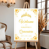 Luxus Golden Crown Quinceñera Begrüßungszeichen Poster