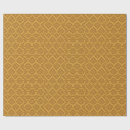 Luxus Golden Damask Geschenkpapier (Flach)