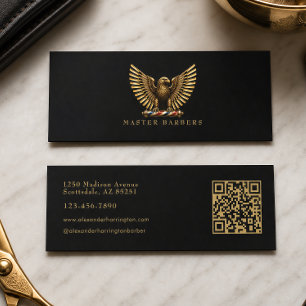 Luxus-Golden-Eagle-Friseursalon-Logo Hairstylist Mini Visitenkarte