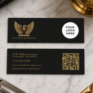 Luxus-Golden-Eagle-Friseursalon-Logo Hairstylist Mini Visitenkarte