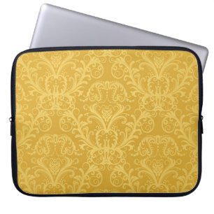 Luxus Golden Floral: Nahtloses Tapete Laptopschutzhülle