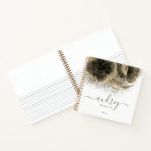 Luxus Golden Floral Signature Mit Monogramm Notizblock (Innenseite)