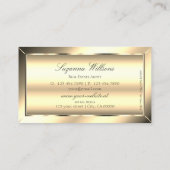 Luxus Golden Glamour Chic mit Monogram Stilvoll Visitenkarte (Rückseite)
