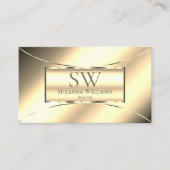 Luxus Golden Glamour Chic mit Monogram Stilvoll Visitenkarte (Vorderseite)