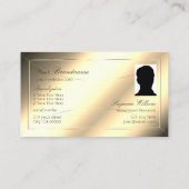 Luxus Golden Glamour mit Logos und Foto Moderne Visitenkarte (Rückseite)