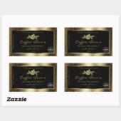 Luxus Golden Glitzer Black Product Label Logo Rechteckiger Aufkleber (Blatt)