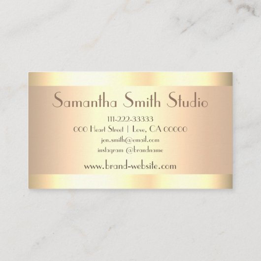 Luxus Golden Glitzer Sparkle Nails und Handwerk Visitenkarte (Rückseite)