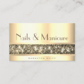 Luxus Golden Glitzer Sparkle Nails und Handwerk Visitenkarte (Vorderseite)
