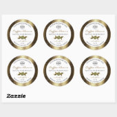 Luxus Golden Glitzer White Product Label Logo Runder Aufkleber (Blatt)
