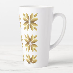 Luxus Golden Leaf Mandala Keramik Tasse – Elegant 