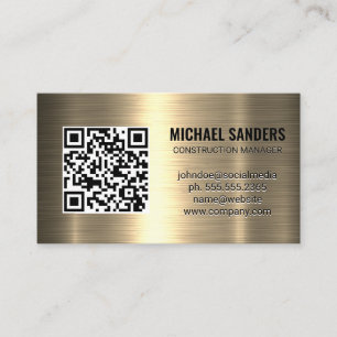 Luxus   Golden Metallic Brushed Visitenkarte