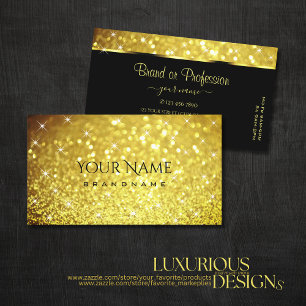 Luxus Golden mit leuchtendem Glitzer Stars Deluxe Visitenkarte