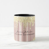 Luxus Golden Rose Gold Glitzer Tropfen Maßgeschnei Tasse (Zentrum)