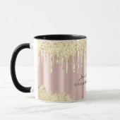 Luxus Golden Rose Gold Glitzer Tropfen Maßgeschnei Tasse (Links)