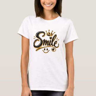Luxus-Golden-Smile-Typografie mit Krone T-Shirt