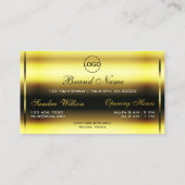 Luxus Golden Sparkle Yellow Gold Glitzer Logo hinz Visitenkarte (Rückseite)