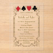 Luxus Golden Tor Casino Verlobung Acryleinladungen (Vorderseite)