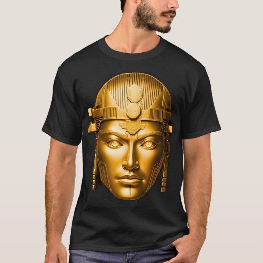 Luxus Golden Warrior Gesicht T-Shirt (Vorderseite)
