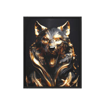 Luxus Golden Wolf Wall Kunst