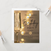 Luxus Goldene Lichter Geburtstagseinladung Karte (Vorderseite/Rückseite Beispiel)