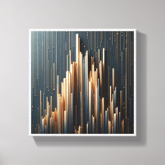 Luxus-Goldene Vertikale Säulen - Moderne Geometrie Leinwanddruck