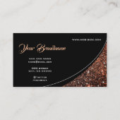 Luxus Goldener Glitzer Hübsche Rose Goldenes Treib Visitenkarte (Rückseite)